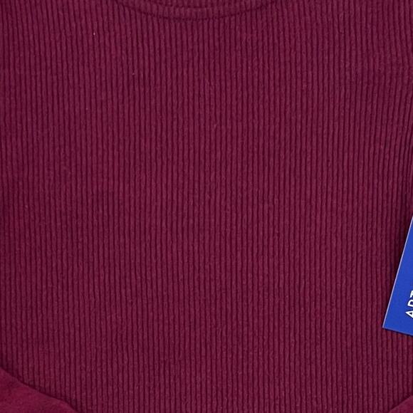 NWT Apt. 9 Burgundy/Maroon Ribbed Asymmetrical Long Sleeve Top - SIZE SMALL - Picture 5 of 9